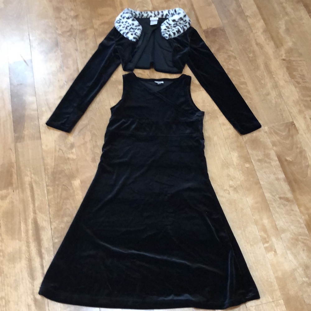 Girls velvet dress and bolero jacket size 7/8